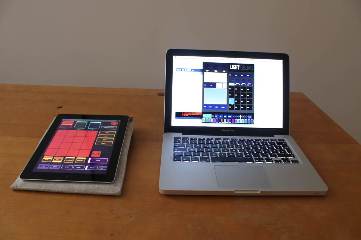 TouchOSC on iPad + Processing controller software